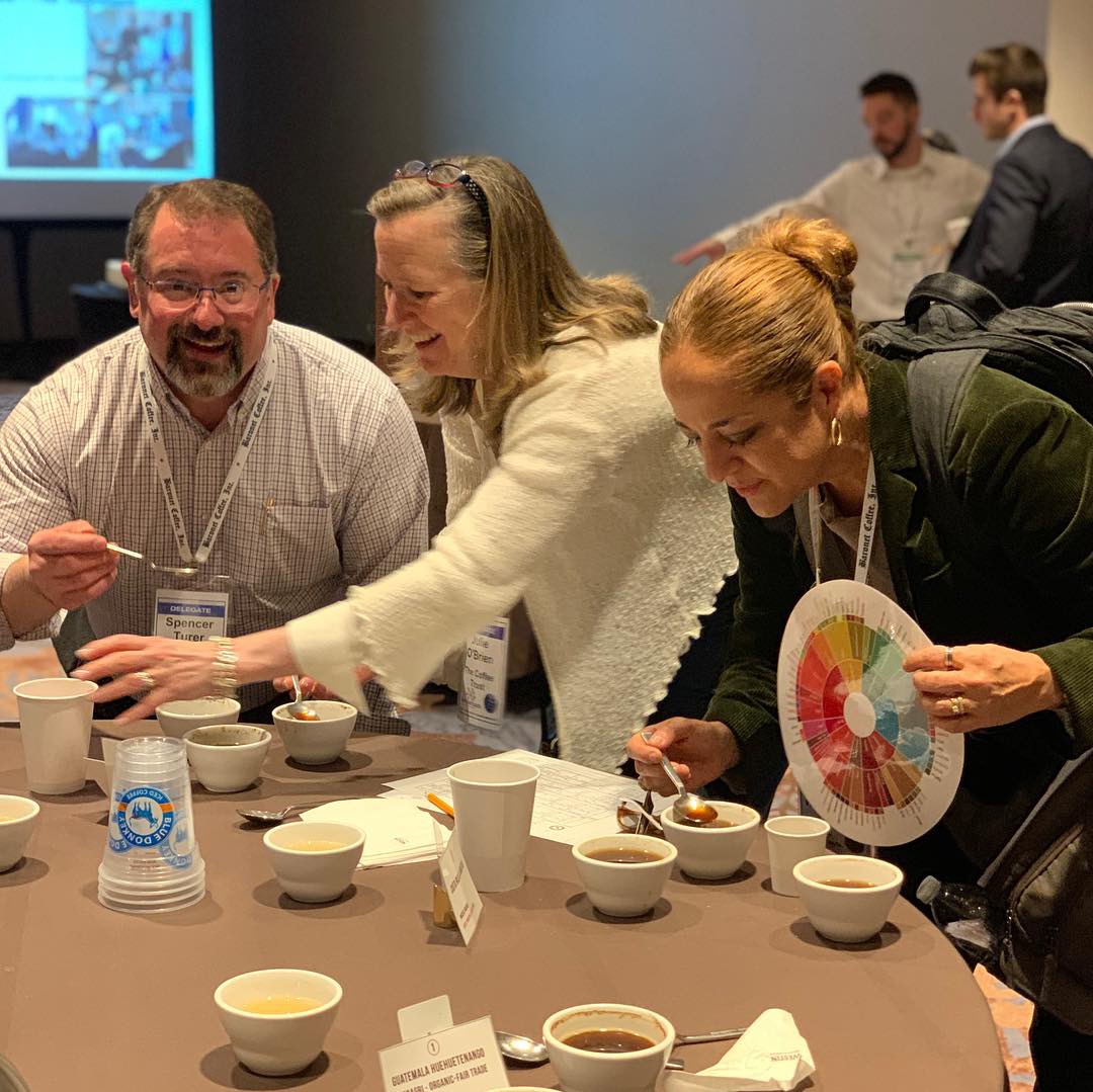 Specialty coffee cupping session at the NCA Convention in Atlanta
